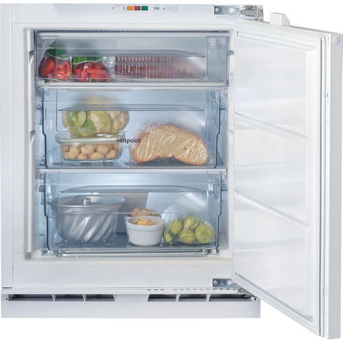 Hotpoint Low Frost HBUFZ011.UK Integrated Undercounter Freezer - Fixed Hinge, Silver/Grey - image 1