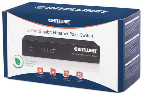 Intellinet PoE+ Switch 5-Port Gigabit Ethernet 60W Desktop, afbeelding 6