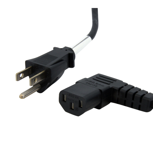 6FT POWER CORD, NEMA 5-15P TO ANGLED C13