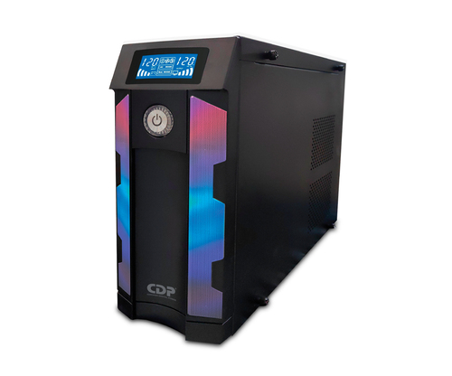 CDP GSMART1516B 1500VA/900W UPS Inteligente con Regulador de Voltaje, 16 salidas, 10 puertos USB, 210 julios, Luces RGB , LCD, 120 Vac imagen 2