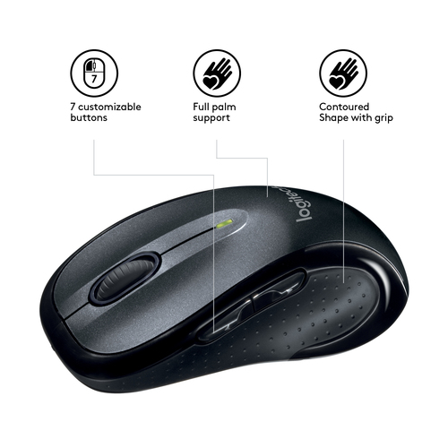 Logitech M510 ratón Mano derecha RF inalámbrico Laser 1000 DPI