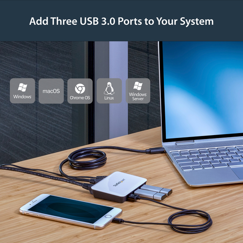 StarTech.com USB 3.0 to Gigabit Ethernet NIC Network Adapter with 3 Port Hub - White – image 9