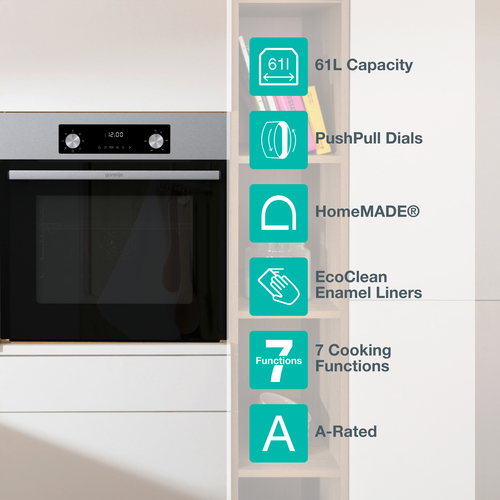 Gorenje BO6635E01X Built In Electric Single Oven - Stainless Steel – image 2