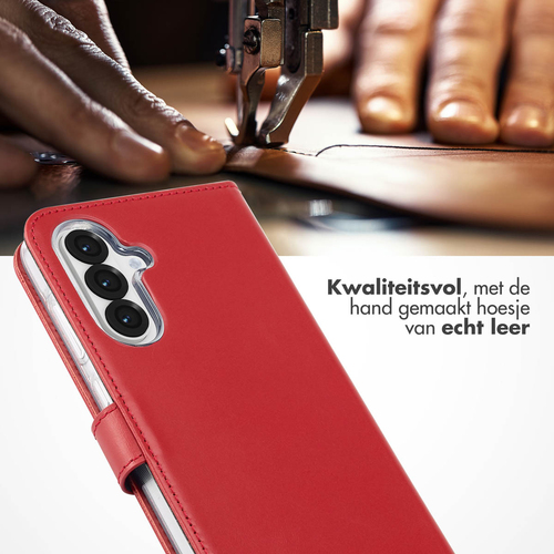 Selencia Echt Lederen Bookcase Samsung Galaxy A56 - Rood, afbeelding 2