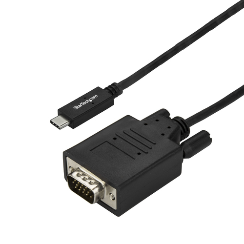 StarTech.com 3m USB-C auf VGA Kabel - 1920 x 1200 - Schwarz - Unterstützt bis zu1920 x 1200 - Schwarz