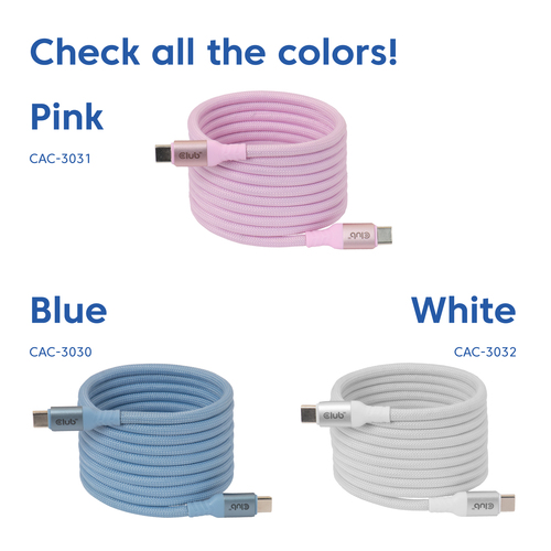 CLUB3D CAC-3031 USB-kabel USB 2.0 2 m USB C Roze, afbeelding 4