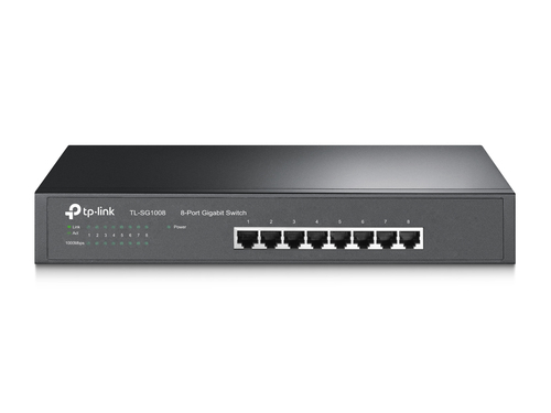 TP-Link TL-SG1008 сетевой коммутатор Неуправляемый Gigabit Ethernet (10/100/1000) Черный