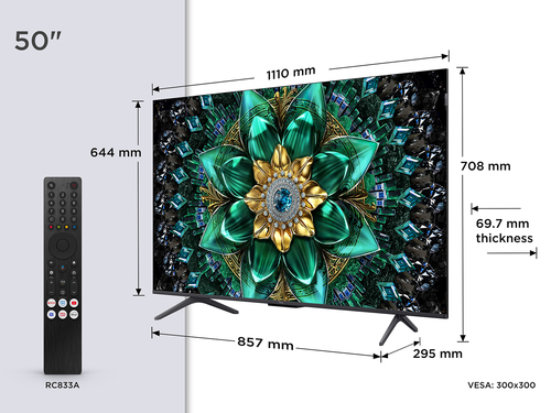 Tcl Q6C 50" 4K Ultra HD Qled Smart Google TV [2025] - 50Q6C-UK, Silver - image 2