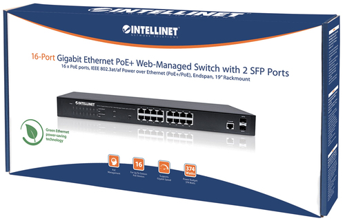 Intellinet PoE+Web-Managed Switch 16Port Gigabit+2 SFP-Ports, afbeelding 5