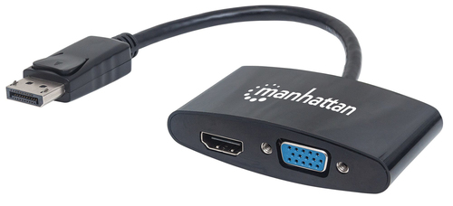 ADAPTADOR MANHATTAN DISPLAYPORT A HDMI VGA 2-1 4K M-H - 152587