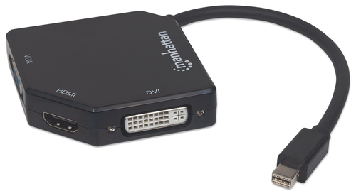 207720 ADAPTADOR MANHATTAN MINI DISPLAYPORT M A HDMI/VGA/DVI H UPC 