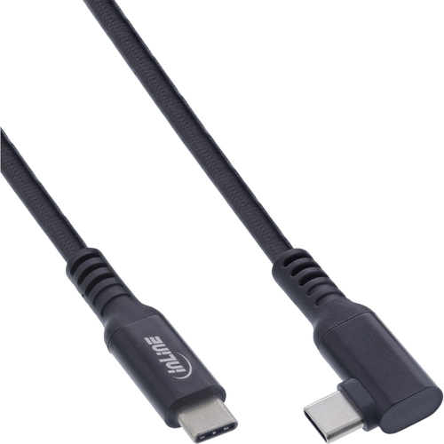 Product image: InLine USB 3.2 Gen.1 Cable, USB Type-C male/male angled for VR, black, 5m