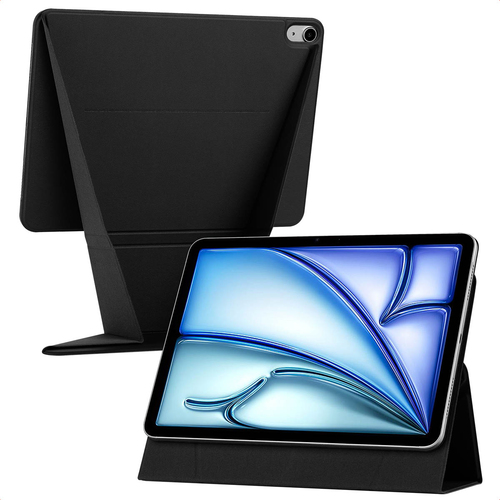 ACCEZZ – High Stand Tablet Case – Bookcase 11″ – Kunst‑leder – Magnetische bevestiging – Verstelbare kijkhoek – zwart