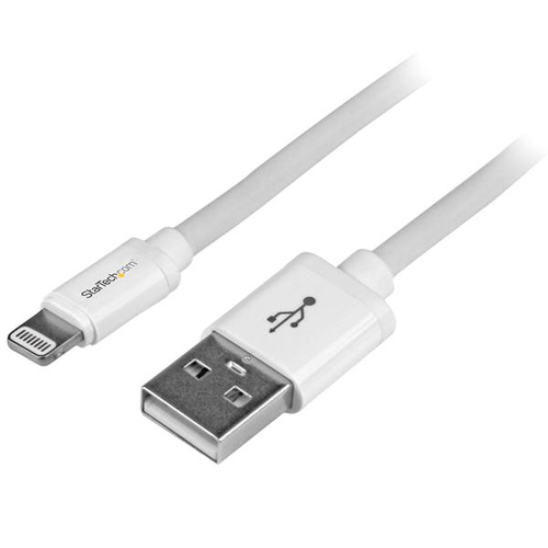 StarTech.com 2m (6ft) Long White Apple 8-pin Lightning Connector to USB Cable for iPhone / iPod / iPad - Charge and Sync Cable (USBLT2MW) Lightning-kabel 2m Hvid – billede 2