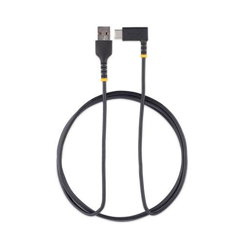 StarTech.com 6ft (2m) USB A to C Charging Cable Right Angle, Heavy Duty Fast Charge USB-C Cable, USB 2.0 A to Type-C, Durable and Rugged Aramid Fiber, 3A, S20/iPad/Pixel - High Quality USB Charging Cord (R2ACR-2M-USB-CABLE) USB Type-C kabel 2m Sort – billede 6