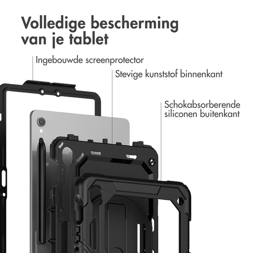 Accezz Rugged Backcover Shoulder Strap voor de Samsung Galaxy Tab S9 FE 10.9 inch / Tab S9 11.0 inch - Zwart, afbeelding 3