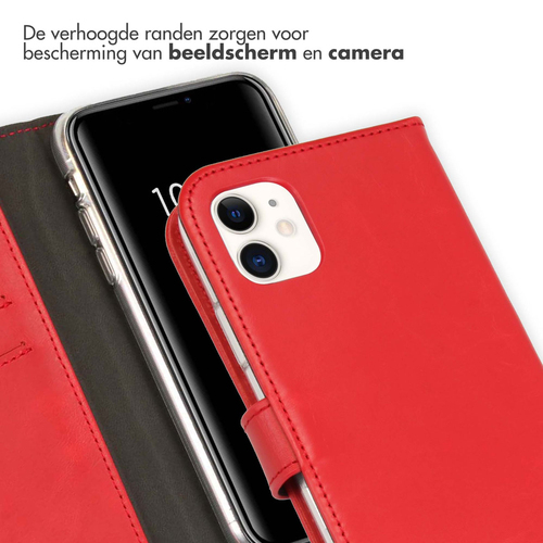 Selencia Echt Lederen Bookcase iPhone 11 - Rood, afbeelding 4