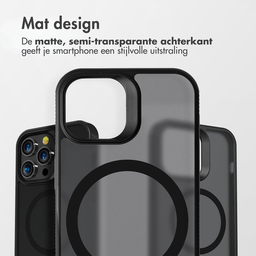 Accezz Rugged Frosted Backcover met MagSafe iPhone 14 Pro - Zwart, afbeelding 6