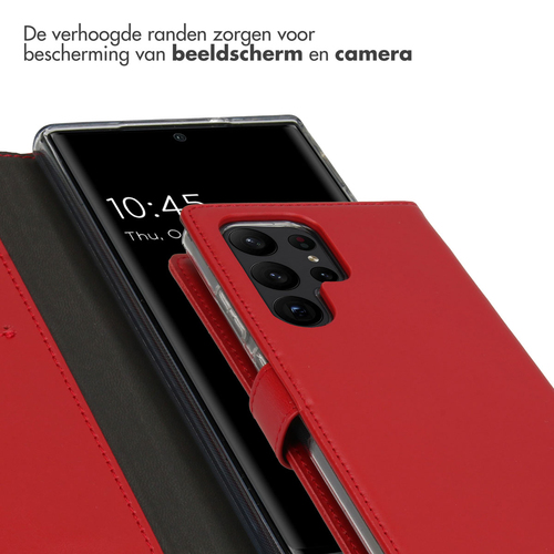 Selencia Echt Lederen Bookcase Samsung Galaxy S23 Ultra - Rood, afbeelding 4