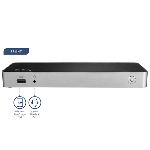 StarTech.com USB C Dock, Dual Monitor HDMI & DisplayPort 4K 30Hz, USB Type-C Laptop Docking Station 60W Power Delivery (PD), SD, 4-port USB-A 3.0 Hub,, afbeelding 3