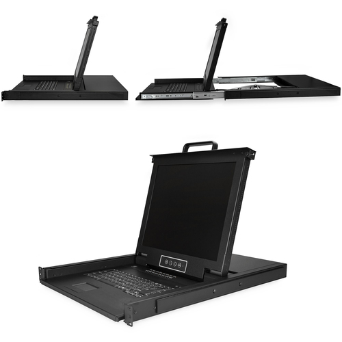 StarTech.com 16 port KVM Rack Console met 1,8m Lange Kabels, Geïntegreerde KVM Switch met 17" LCD Scherm, Universele 1U LCD KVM Console, OSD KVM,, afbeelding 2