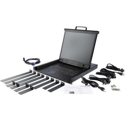 StarTech.com 1U 1 port KVM rack console  VGA  19"  1280x1024  US keyboard (QWERTY) - KVM-console, afbeelding 3