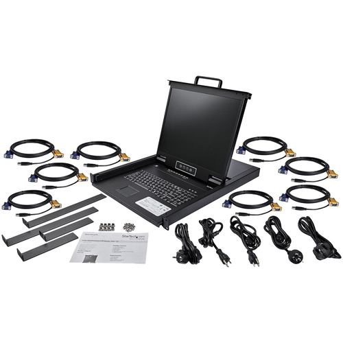 StarTech.com 8 port KVM Rack Console met 1,8m Lange Kabels, Geïntegreerde KVM Switch met 19" LCD Scherm, Universele 1U LCD KVM Console, OSD KVM, 50000, afbeelding 6