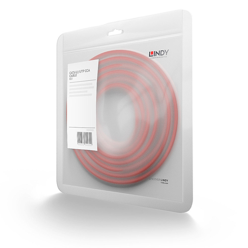 Lindy Patchkabel Cat6 U/UTP Basic rood 5.00m, afbeelding 2