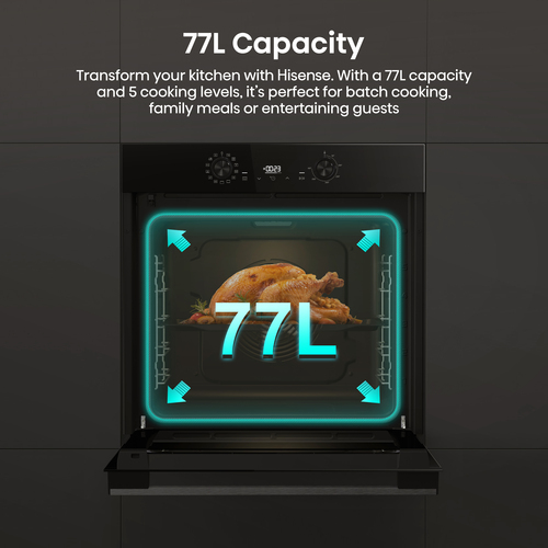 Hisense Hi2 BI626PBUPUK Electric Pyrolytic Oven - Jet Black, Black - image 6