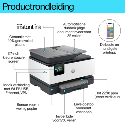 HP OfficeJet Pro 9120e – Foto 5 van 10