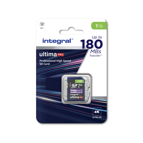 Integral 1TB SD CARD SDXC UHS-1 U3 CL10 V30 UP TO 180MBS READ 150MBS WRITE – image 1