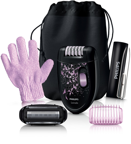 Philips Satinelle HP6424/01 epilator 21 tweezers Black, Violet