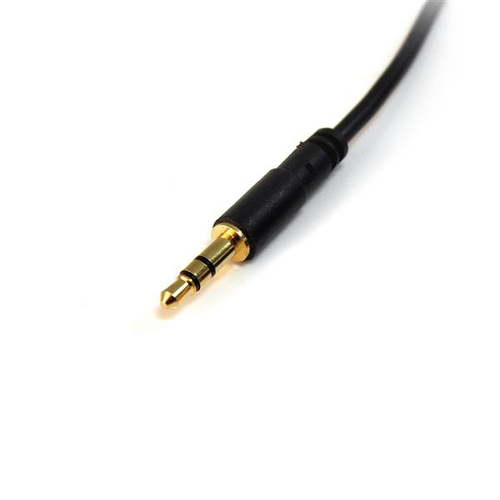 Startech 15 ft. (4.6 m) 3.5mm Audio Cable - 3.5mm Slim Audio Cable - Gold Plated Connectors - Male/Male - Aux Cable (MU15MMS) Audiokabel Sort – billede 2