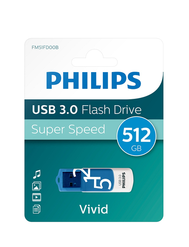 Philips USB 3.0 512GB Vivid Edition Blue, afbeelding 2