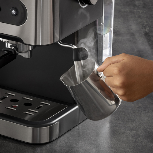 Daewoo Unisex Dual Cup 20 Bar 'Flava' Espresso Coffee Machine w/ Milk Frother 1.5L in Silver Size: 1500ml Silver 1500ml female - image 5
