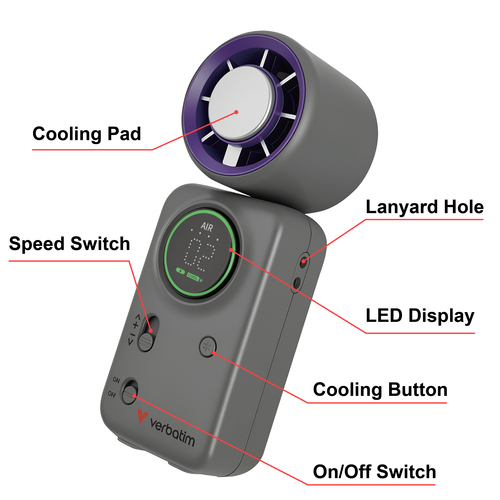 Verbatim Cool 'n' Go Ice Touch Mini Handheld Fan – image 4