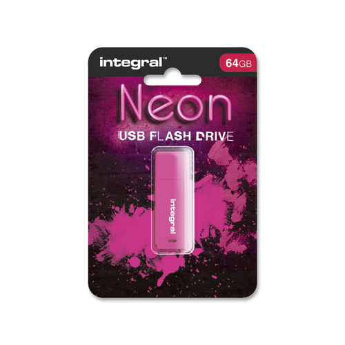 Integral 64GB USB2.0 DRIVE NEON PINK – image 2