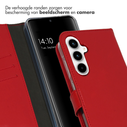 Selencia Echt Lederen Bookcase Samsung Galaxy A55 - Rood, afbeelding 4