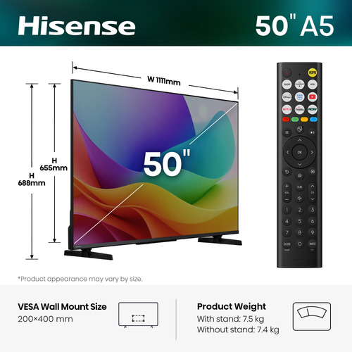 Hisense 50A5STUK TV 127 cm (50") Full HD Smart TV Wi-Fi Black – image 2