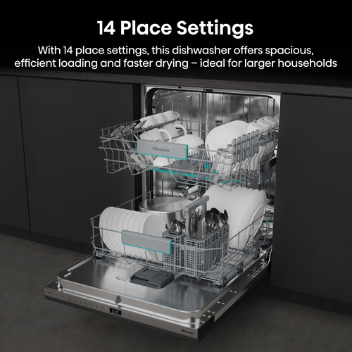 Hisense HV642C65UK Full-size Fully Integrated Dishwasher, Black - image 4