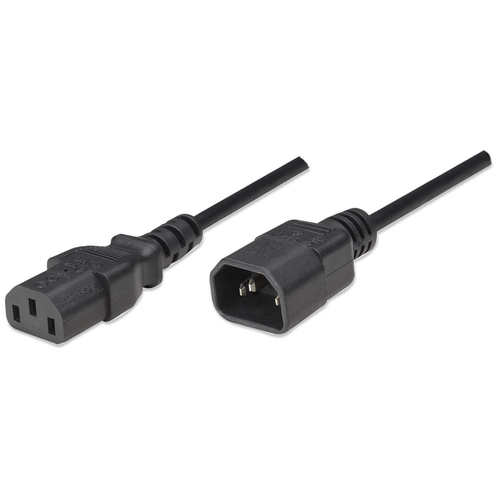 Manhattan Cable de alimentación C14 macho a C13 hembra, de monitor a CPU, 1,8 m, 10 A, negro, garantía de por vida imagen 1