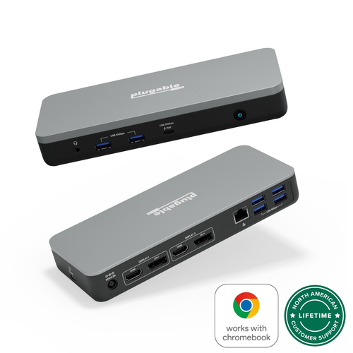 PLUGABLE DUAL 4K USBC CHROMEBOOK DOCKING STATION, GOOGLE CERTIFIED CHROMEBOOK CO