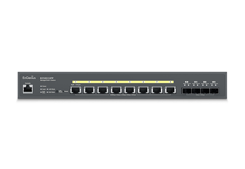 EnGenius ECS2512FP сетевой коммутатор Управляемый L2+ 2.5G Ethernet (100/1000/2500) Питание по Ethernet (PoE) Черный