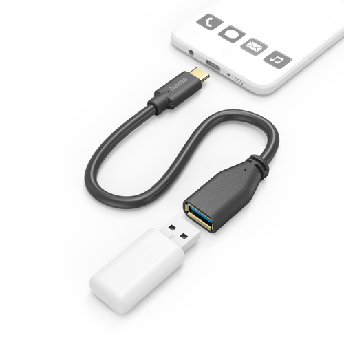 Hama 00201605 USB кабель USB 3.2 Gen 1 (3.1 Gen 1) 0,15 m USB C USB A 5 Gbit/s Черный