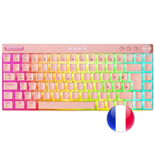Mars Gaming MKCLOUD Wireless RGB Keyboard Pink Switch Blue French
