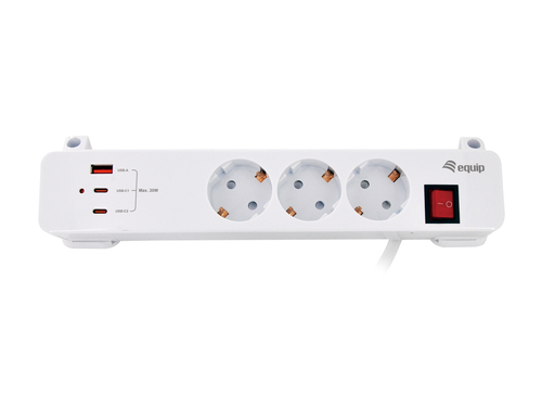 Equip 245556 power uitbreiding 2 m 3 AC-uitgang(en) Binnen Wit