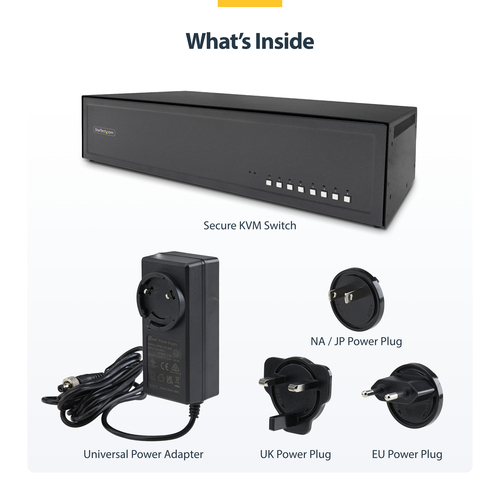 StarTech.com Secure 8-Port Dual-Monitor KVM Switch, DVI, NIAP 4.0 Desktop KVM, Metal Housing, CAC Port, Made in the USA – image 9