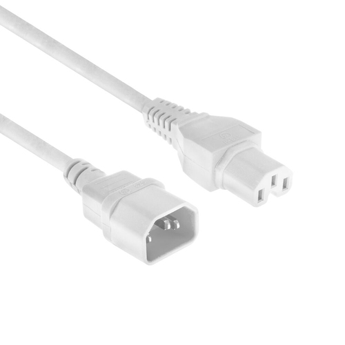 ACT Netsnoer C14 - C15 wit 2.5 m