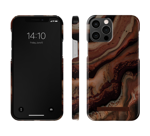 iDeal of Sweden Printed Case iPhone 12/12P Dark Amber Marble – image 3