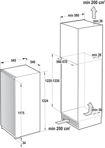 Gorenje RI412EE1 холодильник Встроенный 199 L Белый